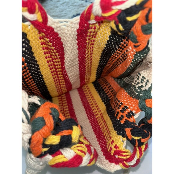 Handwoven Cotton Bag Multi Colored Striped Hobo Tote - Picture 3 of 6